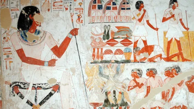 A visual of Egyptian hieroglyphics and honey depiction. Picture credited to Local Hive Honey