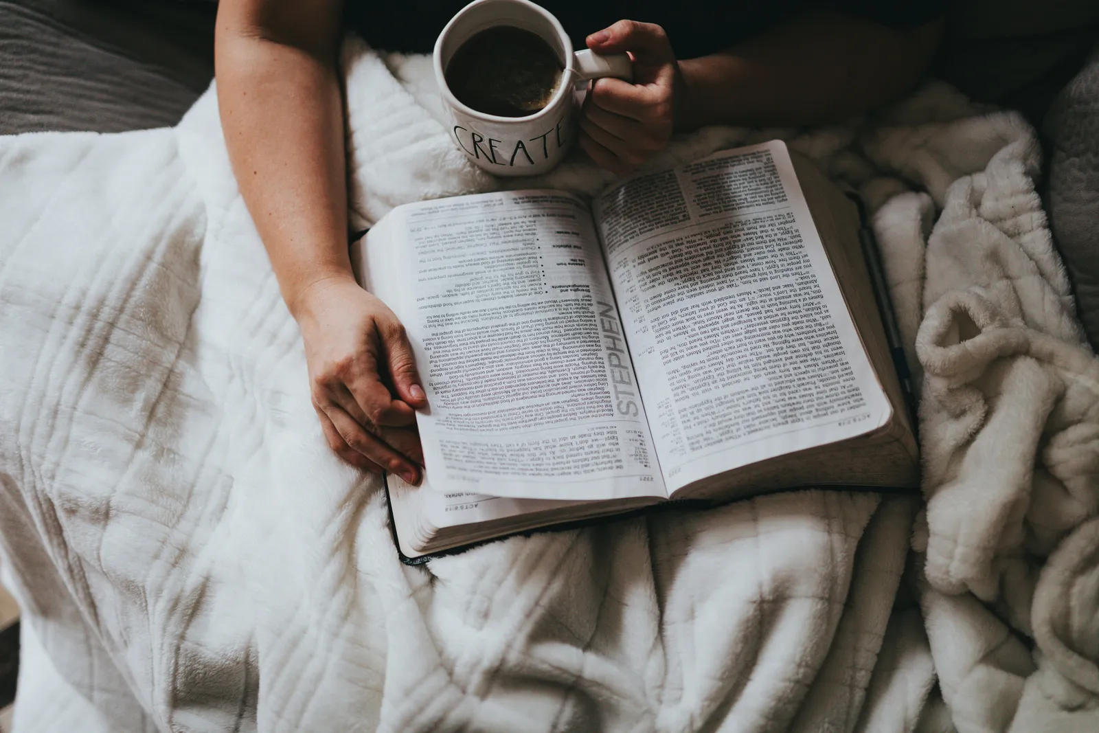 reading a book
